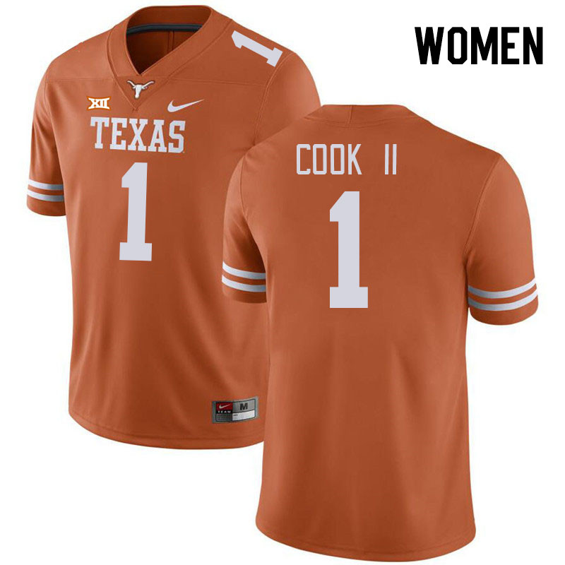 Women #1 Johntay Cook II Texas Longhorns College Football Jerseys Stitched-Orange